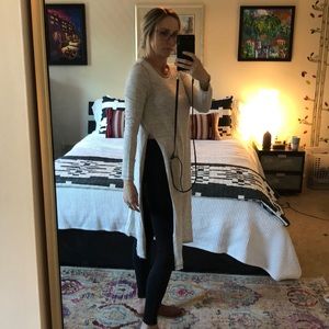 Free people long oatmeal tunic